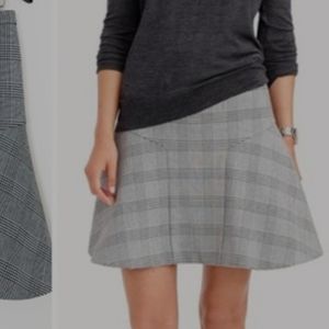 J Crew black and white plaid skirt with flare